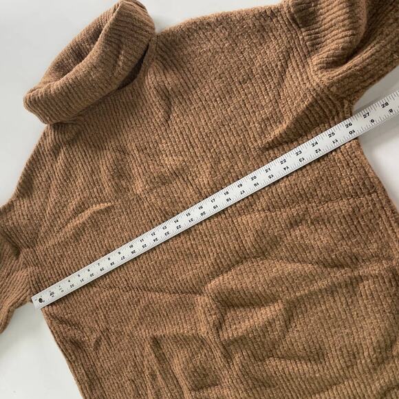 Oak + Fort Sweater Womens One Size Brown Knit Cutout‎ Turtleneck Pullover - Picture 6 of 8